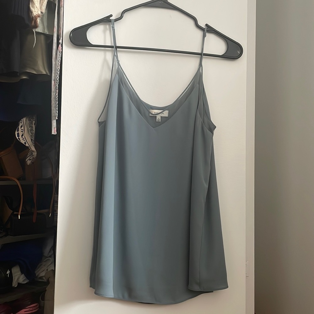 Aritzia Babaton Galen Mesh Camisole Cami top in dusty blue Size Small